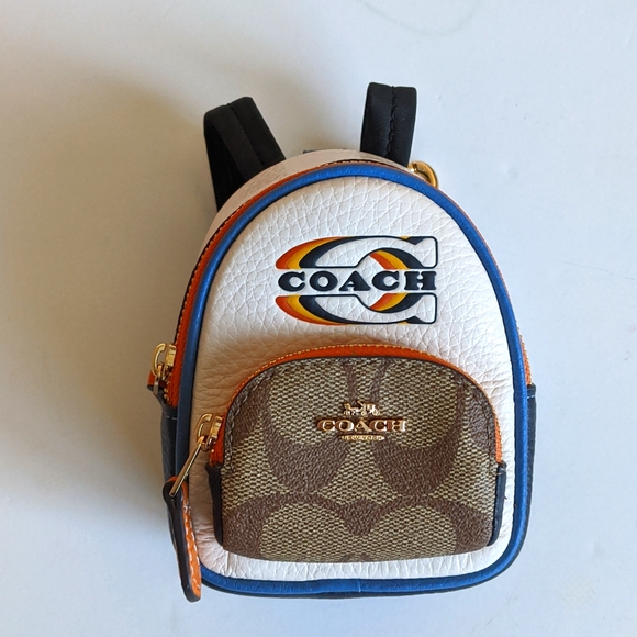 Coach Bags Coach Mini Court Backpack Bag Charm In Signature Canvas With Coach Stamp Poshmark